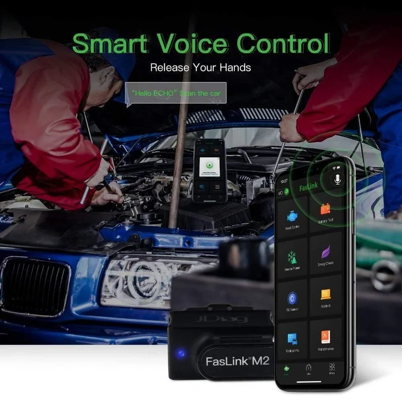 Faslink M2 Bluetooth 4.2 OBD2-Scanner, Motorprüfgerät, Lichtcodeleser, kompatibel mit iPhone, iOS und Android