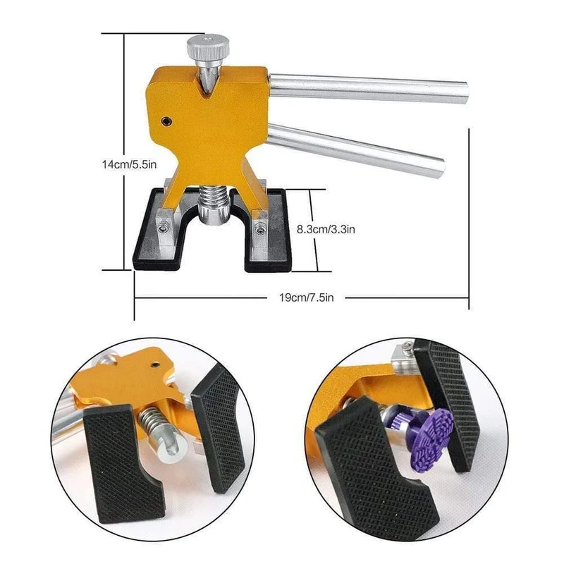 PDR-Tools Professioneller Dellenreparatur-Heber, Set zur Dellenentfernung für die Karosserie, Klebepistole und Sticks, Dellenreparatur ohne Lackierung, T-Stange-Abzieher