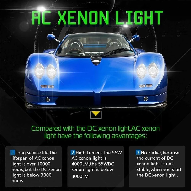 55W Auto Xenon Licht HID Kit Slim Ballast AC Birne Scheinwerfer Nebelscheinwerfer H1 H7 H8 H11 9005 HB3 3000K 4300K 6000K 8000K 12V