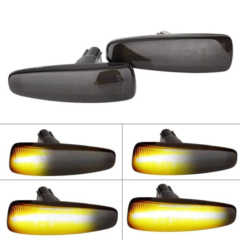 2-Teile Gelb Dynamisches LED-Fender-Seitenmarkierungs-Blinklicht Gelb 8351A001 Für Mistubish Lancer EVO X LED-Rauchlicht