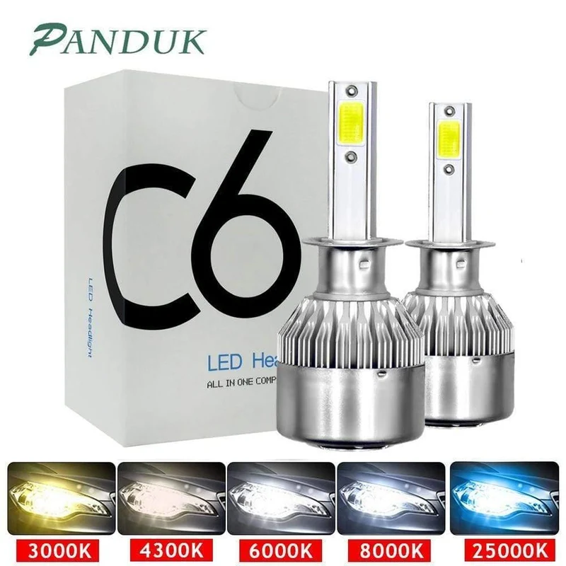 C6 H1 H3 Led-scheinwerfer Hulbs H7 LED-autoscheinwerfer H4 880 H11 HB3 9005 HB4 9006 H13 6000W 72V 12V 24LM Autoscheinwerfer