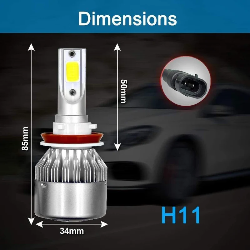 C6 H1 H3 Led-scheinwerfer Hulbs H7 LED-autoscheinwerfer H4 880 H11 HB3 9005 HB4 9006 H13 6000W 72V 12V 24LM Autoscheinwerfer