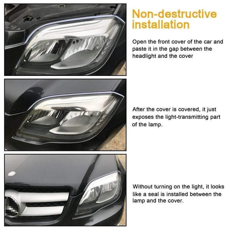 2x Ultrafeinen Autos DRL LED Tagfahrlicht Weiß Blinker Gelb Führungsstreifen für Scheinwerfer Montage Drop Shipping