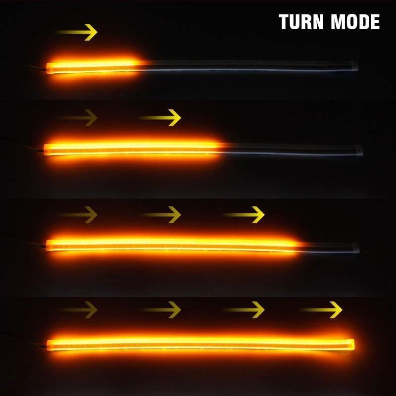 2x Ultrafeinen Autos DRL LED Tagfahrlicht Weiß Blinker Gelb Führungsstreifen für Scheinwerfer Montage Drop Shipping