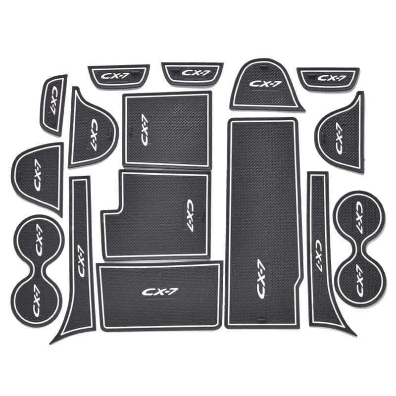 16pcs / set 3D Gummimatte Rutschfeste Innen Cup Pad Türnut Matte Für Mazda CX-7 CX7 CX 7 Auto tür matte Auto Zubehör Styling