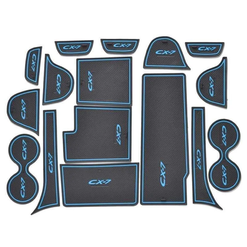 16pcs / set 3D Gummimatte Rutschfeste Innen Cup Pad Türnut Matte Für Mazda CX-7 CX7 CX 7 Auto tür matte Auto Zubehör Styling