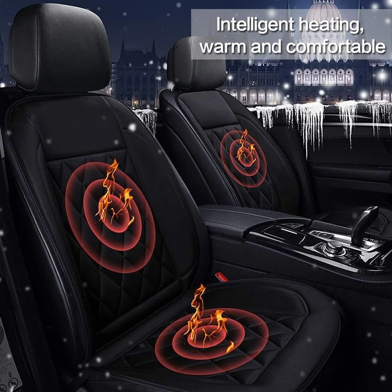 12V beheizte Autositzbezüge Kissen Universal-Sitzheizung für Winterheizung Thermo-Sitzpolster Autozubehör