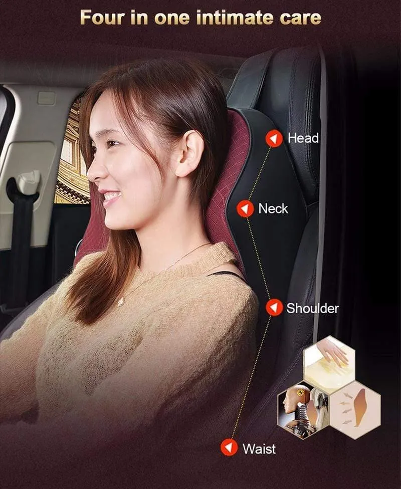 Auto Kissen 3D Memory Foam Auto Nackenkissen PU Leder Auto Sitzkissen Lordosenstütze Universal Rückenkissen Auto Zubehör