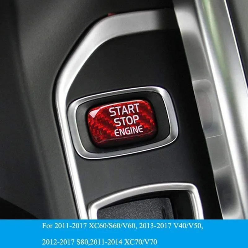Auto Motor Start-Taste Carbon Faser Aufkleber Abdeckung Stop Schalter Schlüssel Dekor Auto Styling Für Volvo V40 V60 S60 XC60 s80 V50 V70 XC70