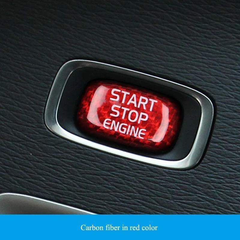 Auto Motor Start-Taste Carbon Faser Aufkleber Abdeckung Stop Schalter Schlüssel Dekor Auto Styling Für Volvo V40 V60 S60 XC60 s80 V50 V70 XC70