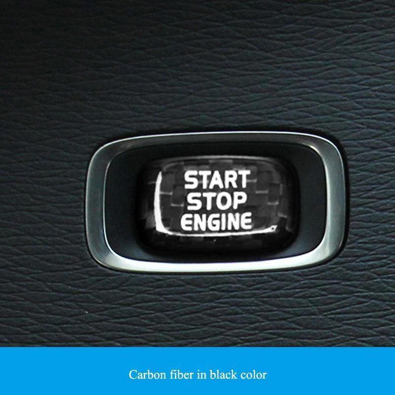 Auto Motor Start-Taste Carbon Faser Aufkleber Abdeckung Stop Schalter Schlüssel Dekor Auto Styling Für Volvo V40 V60 S60 XC60 s80 V50 V70 XC70