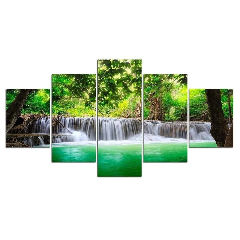 Panel Malerei Druck Malerei Leinwand Kunst Rot Baum Landschaft Modulare Bilder Große Wandbilder Für Wohnzimmer