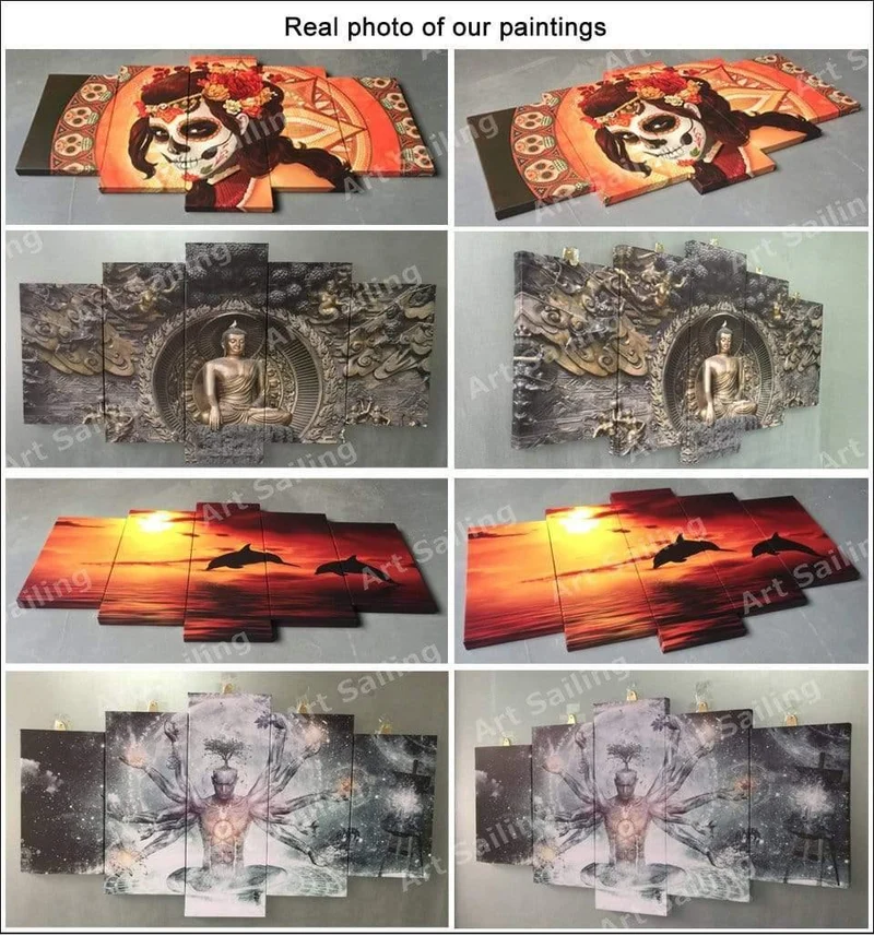 HD Gedruckt 5 Stück Leinwand Kunst Verzauberten Baum Landschaft Malerei Wandbilder für Wohnzimmer Wohnkultur NY-7632B