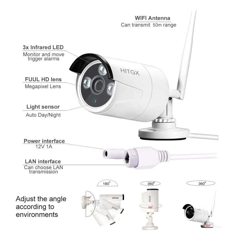 Videoüberwachungskamerasystem Wireless CCTV-Kit 1080P IP NVR-Kit IP-Kamera Outdoor-Sicherheitssystem Videoüberwachungskit