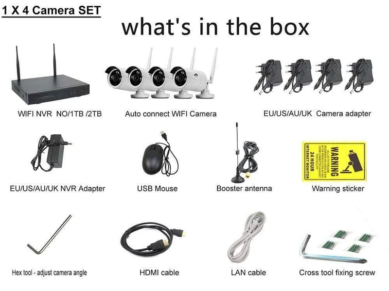 Videoüberwachungskamerasystem Wireless CCTV-Kit 1080P IP NVR-Kit IP-Kamera Outdoor-Sicherheitssystem Videoüberwachungskit