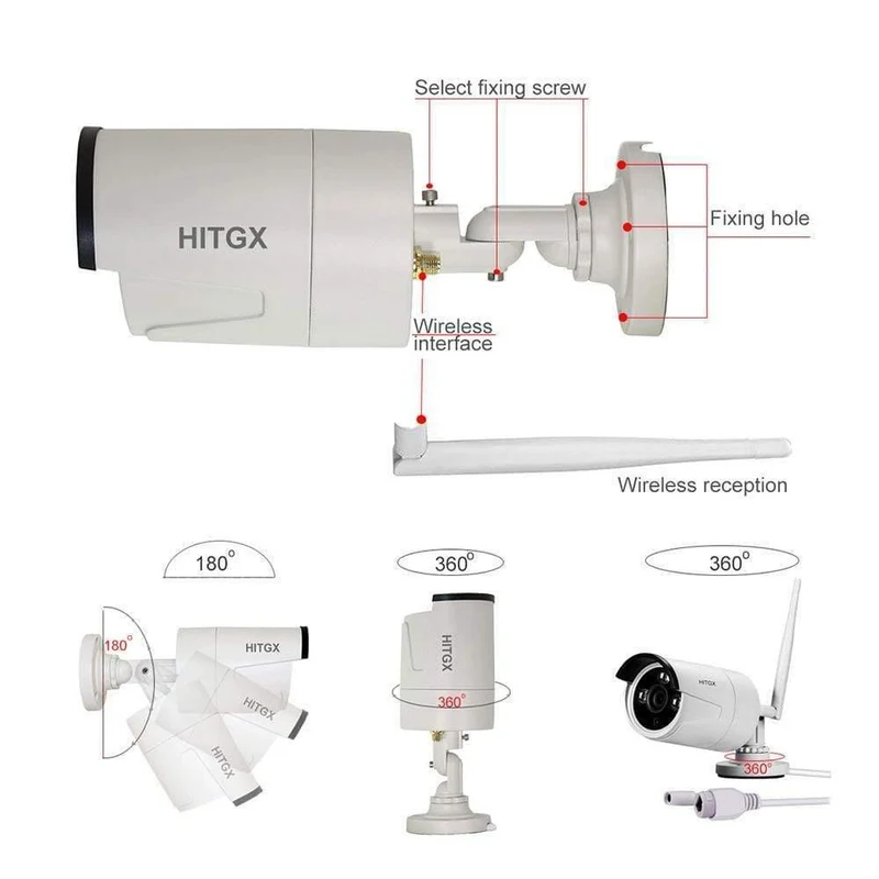 Videoüberwachungskamerasystem Wireless CCTV-Kit 1080P IP NVR-Kit IP-Kamera Outdoor-Sicherheitssystem Videoüberwachungskit