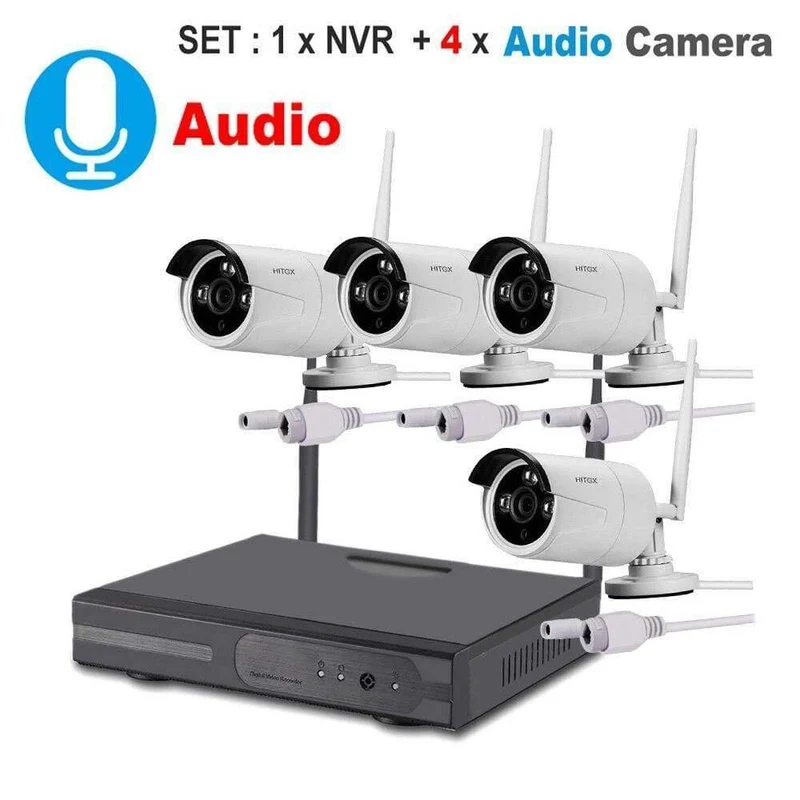Videoüberwachungskamerasystem Wireless CCTV-Kit 1080P IP NVR-Kit IP-Kamera Outdoor-Sicherheitssystem Videoüberwachungskit