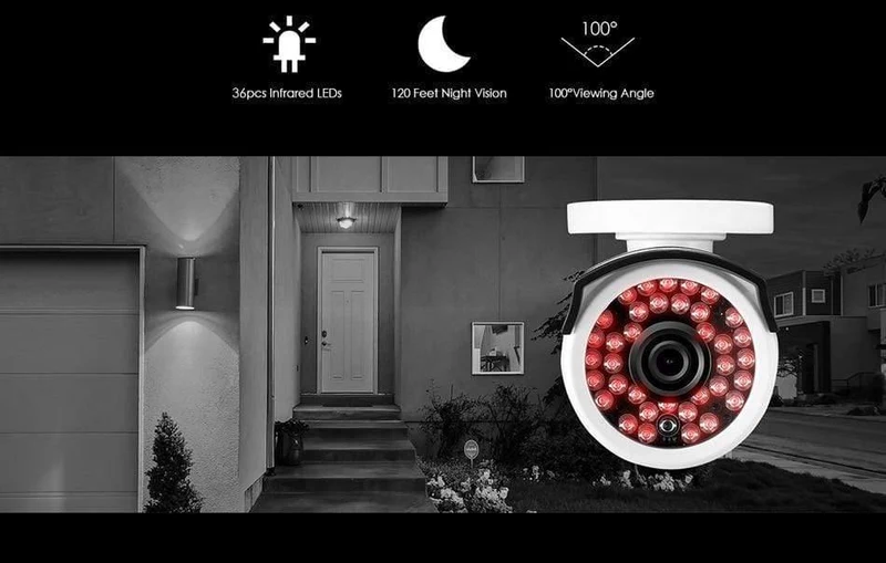 Überwachungskamera-System-Kit 4PCS 5MP HD IP-Kamera für den Außenbereich Wasserdichte CCTV-Videoüberwachung NVR-Set 1TB