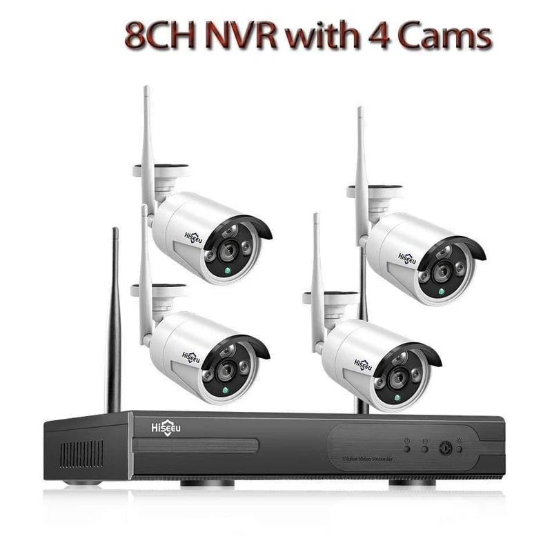CCTV-System 8ch HD Wireless NVR-Kit 3TB HDD Outdoor IR Nachtsicht IP Wifi Kamera Sicherheitssystem Überwachung Hiseeu