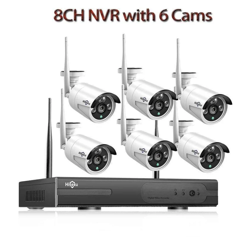 CCTV-System 8ch HD Wireless NVR-Kit 3TB HDD Outdoor IR Nachtsicht IP Wifi Kamera Sicherheitssystem Überwachung Hiseeu