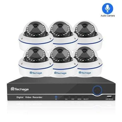 Kit Überwachungskamerasystem 2.0MP HD Dome CCTV POE Kamera IR Nachtsicht Videoüberwachungsset