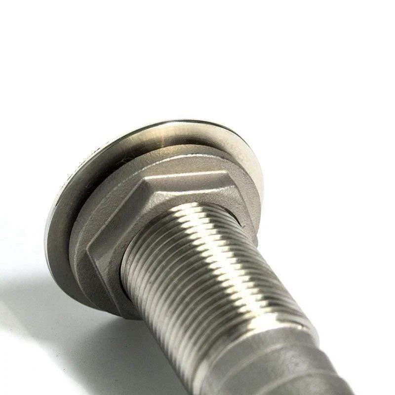 Marine-Anschlussschlauch-Widerhaken, Edelstahl-Abflussrohr, 1.5 cm, Thru-Hull-Silber 316, Abflussverbindungsstück für Boote, Yachten, 3/8 Zoll