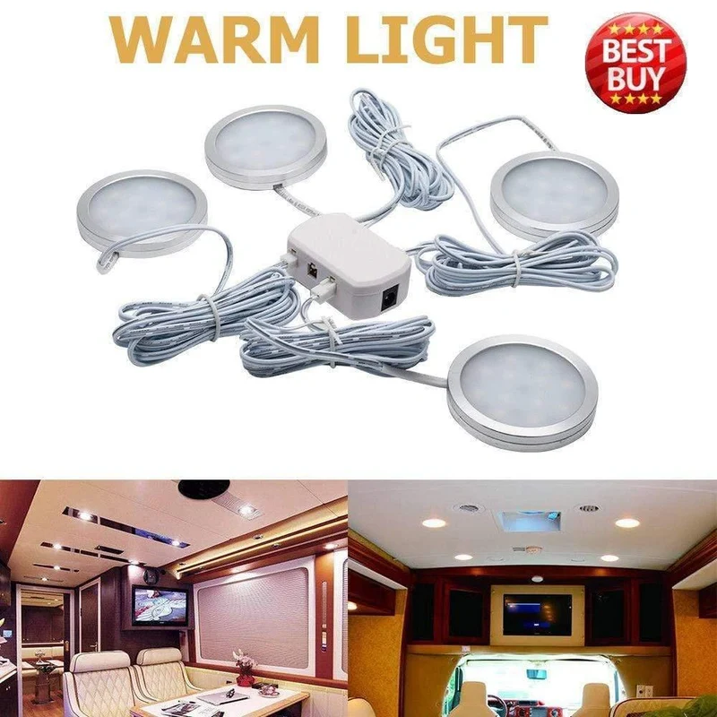 4x 12V LED Innenstrahler Warmes Licht Für Reisemobil Wohnwagen Reisemobil Lampe