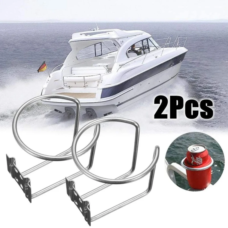 2 stücke Universal-Boot Ring Getränkehalter Wasser Getränk Getränkeflasche Ständer Halter Für Marine Boot Yacht Lkw RV 304 Edelstahl stahl