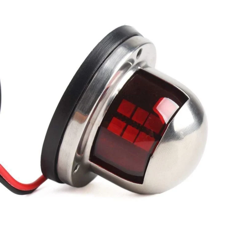 1Pair 12V Edelstahl Rot Grün Bogen LED Navigationslichter Schiffsanzeiger Scheinwerfer Schiffsboot Yacht Segelsignalleuchte