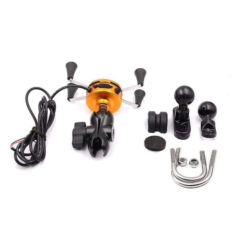 2in1 USB Universal Aufladbare Motorrad Telefon Halter 360 Motorrad lenker Rotierenden Halterung Mobile Rückspiegel Telefon Stehen