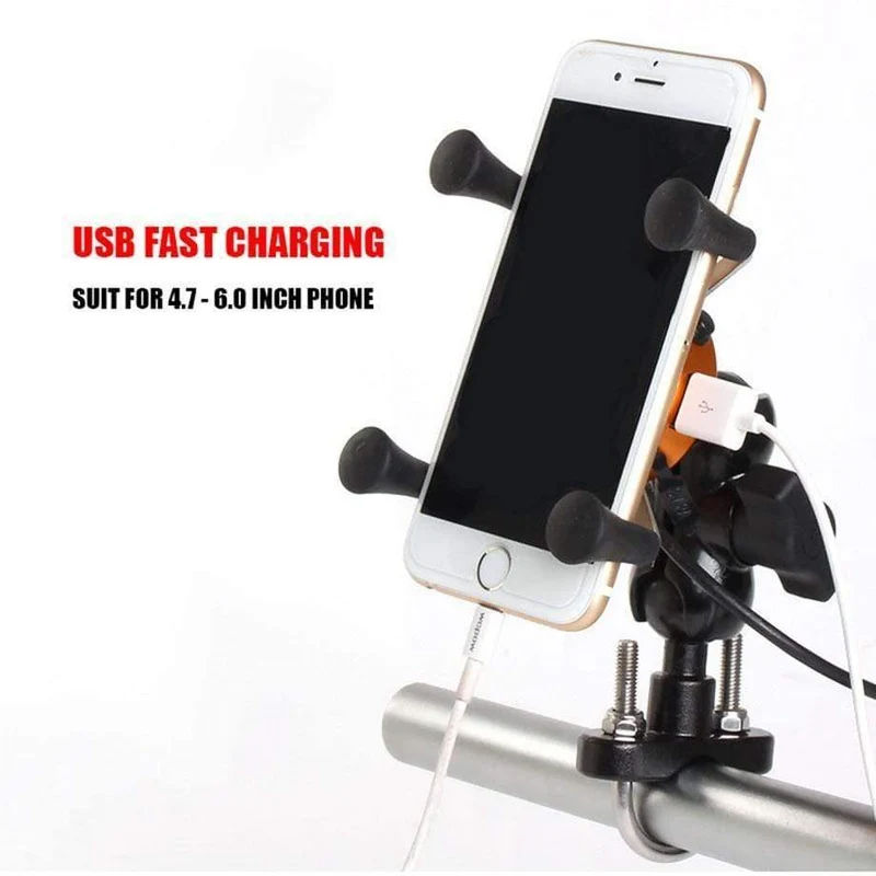 2in1 USB Universal Aufladbare Motorrad Telefon Halter 360 Motorrad lenker Rotierenden Halterung Mobile Rückspiegel Telefon Stehen