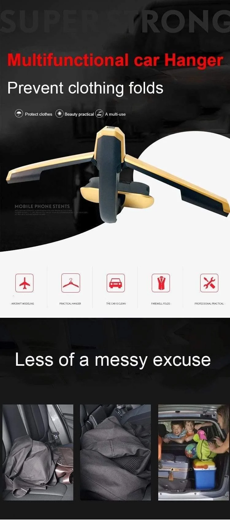 Auto Kleiderbügel Mutifunction Autositz Zurück Clip Kleidung Anzug Jacke Slip Hanger Folding Fahrzeug Verschluss Rücksitz Kleiderbügel