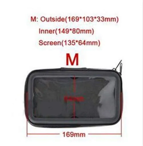 Universeller wasserdichter Motorrad-Telefonhalter mit Reißverschlusstasche, Lenker-Telefonhalterung, Ständer, Stütztasche für iPhone X 8 7 6 Mobiltelefon