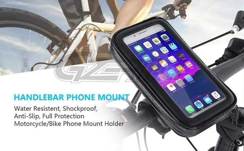 Universeller wasserdichter Motorrad-Telefonhalter mit Reißverschlusstasche, Lenker-Telefonhalterung, Ständer, Stütztasche für iPhone X 8 7 6 Mobiltelefon