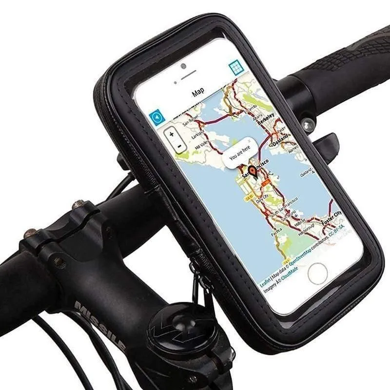 Universeller wasserdichter Motorrad-Telefonhalter mit Reißverschlusstasche, Lenker-Telefonhalterung, Ständer, Stütztasche für iPhone X 8 7 6 Mobiltelefon