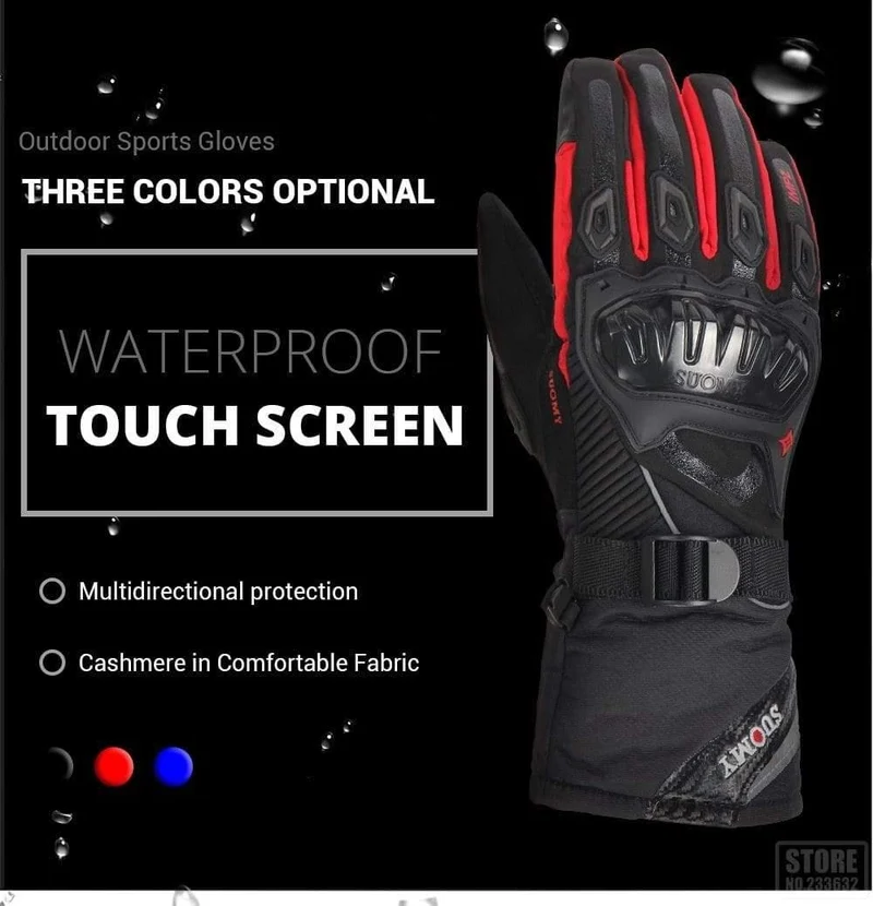 Motorradhandschuhe Herren 100% wasserdichte, winddichte Winter-Moto-Handschuhe mit Touchscreen, Gant Moto Guantes, Motorrad-Reithandschuhe