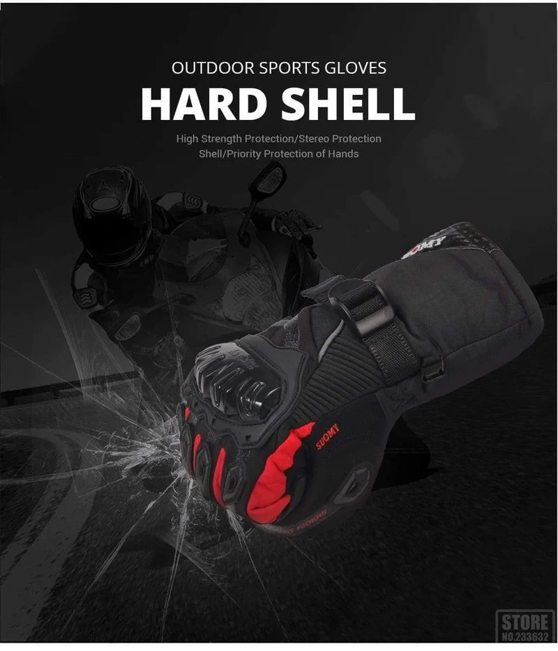 Motorradhandschuhe Herren 100% wasserdichte, winddichte Winter-Moto-Handschuhe mit Touchscreen, Gant Moto Guantes, Motorrad-Reithandschuhe