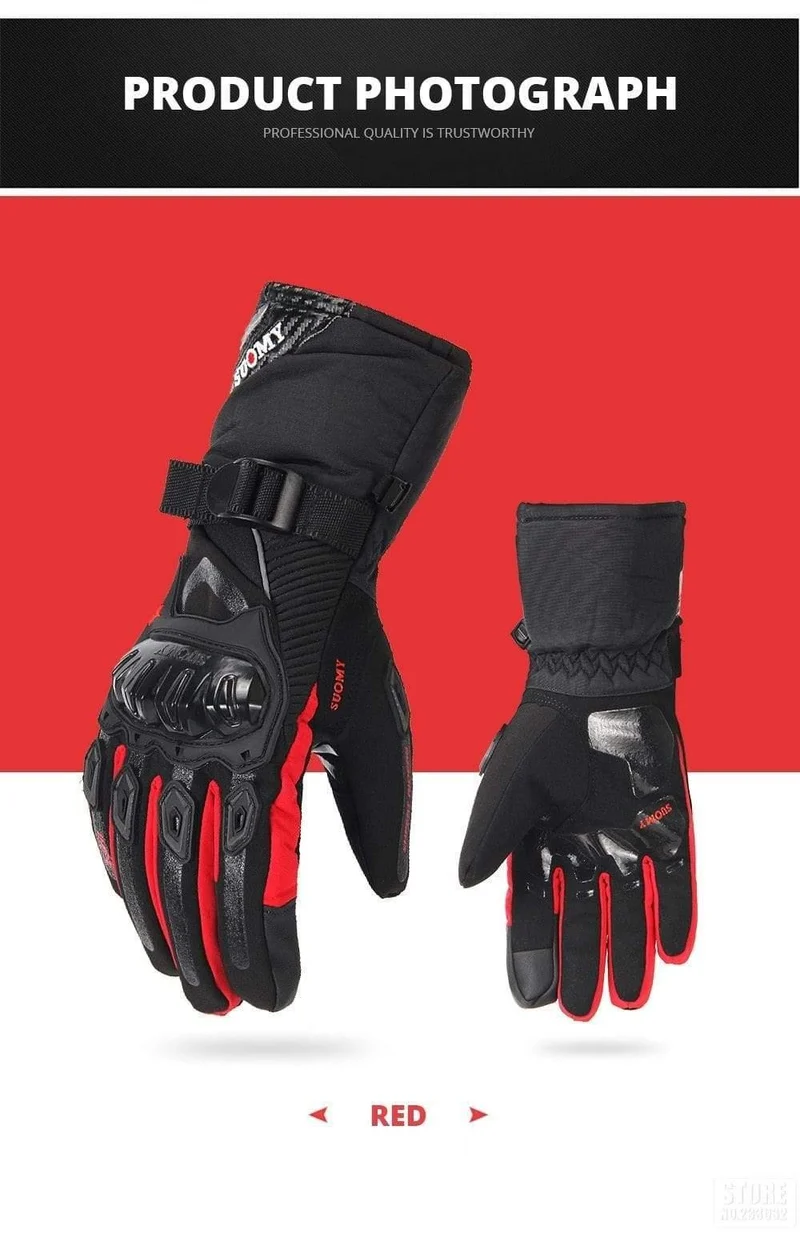 Motorradhandschuhe Herren 100% wasserdichte, winddichte Winter-Moto-Handschuhe mit Touchscreen, Gant Moto Guantes, Motorrad-Reithandschuhe