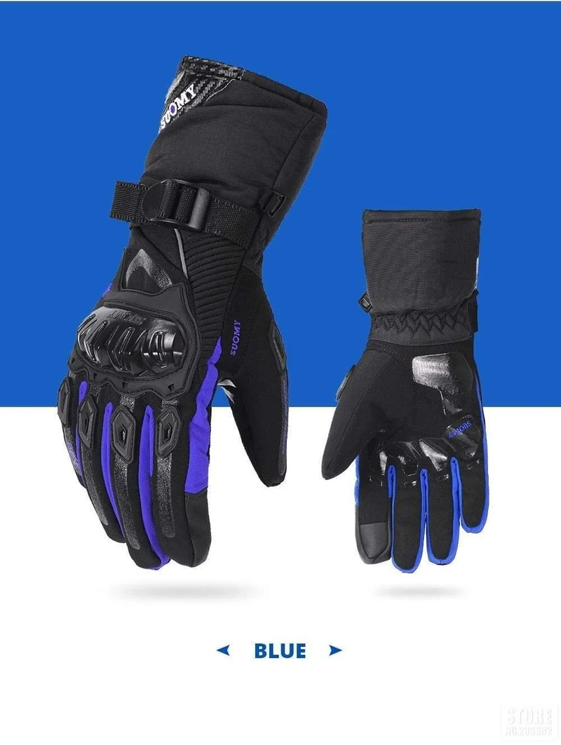 Motorradhandschuhe Herren 100% wasserdichte, winddichte Winter-Moto-Handschuhe mit Touchscreen, Gant Moto Guantes, Motorrad-Reithandschuhe