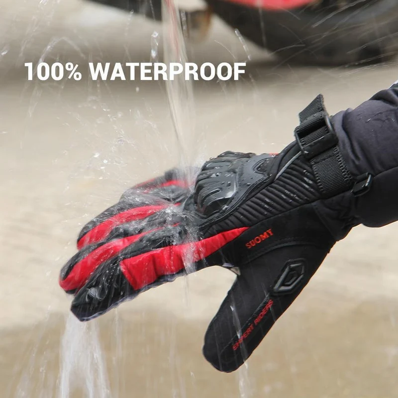 Motorradhandschuhe Herren 100% wasserdichte, winddichte Winter-Moto-Handschuhe mit Touchscreen, Gant Moto Guantes, Motorrad-Reithandschuhe