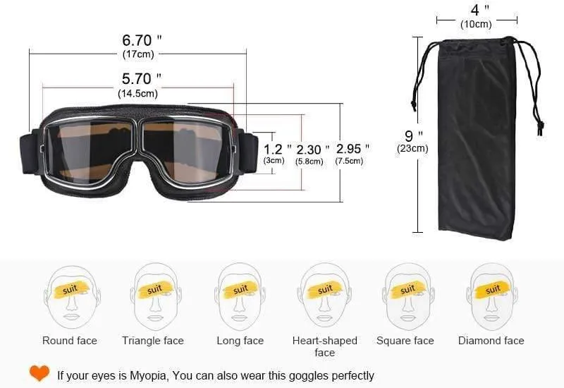 Universal Vintage Motorrad Brille Motorrad Roller Biker Brille Helm Brille Faltbar Für Harley
