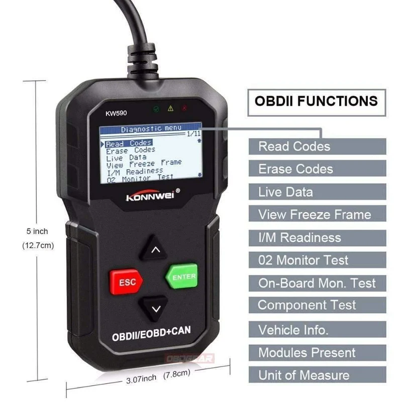 OBD2 Scanner Autodiagnosescanner KONNWEI KW590 OBD 2 Selbstdiagnosewerkzeug Besser ELM327 ODB2 Selbstdiagnosescanner