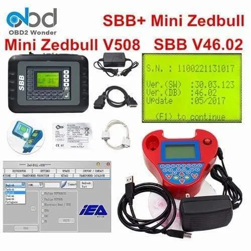 SBB Pro2 V48.88 V48.99 V46.02 + Mini Zedbull Autoschlüsselprogrammierer SBB Pro 2 48.88 48.99 Version Zed Bull OBD2 Schlüsselhersteller