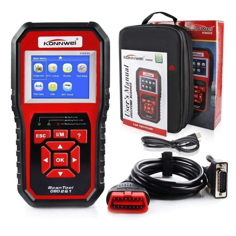 OBD 2-Auto-Scanner, OBD2-Scanner, KONNWEI KW850, vollständiger ODB2-Scanner, unterstützt mehrsprachige ODB 2-Autodiagnosescanner