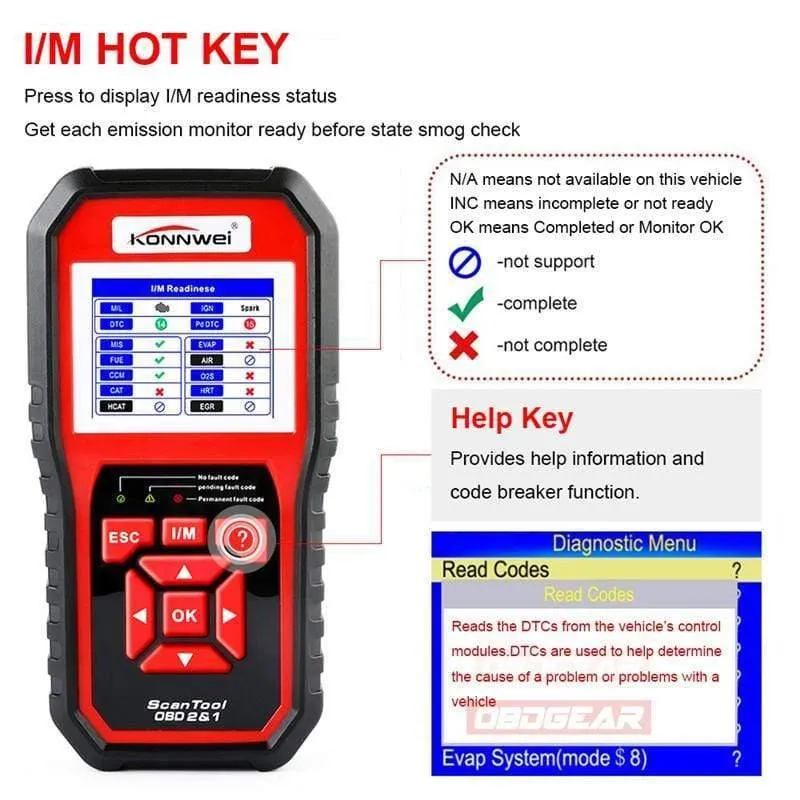 OBD 2-Auto-Scanner, OBD2-Scanner, KONNWEI KW850, vollständiger ODB2-Scanner, unterstützt mehrsprachige ODB 2-Autodiagnosescanner