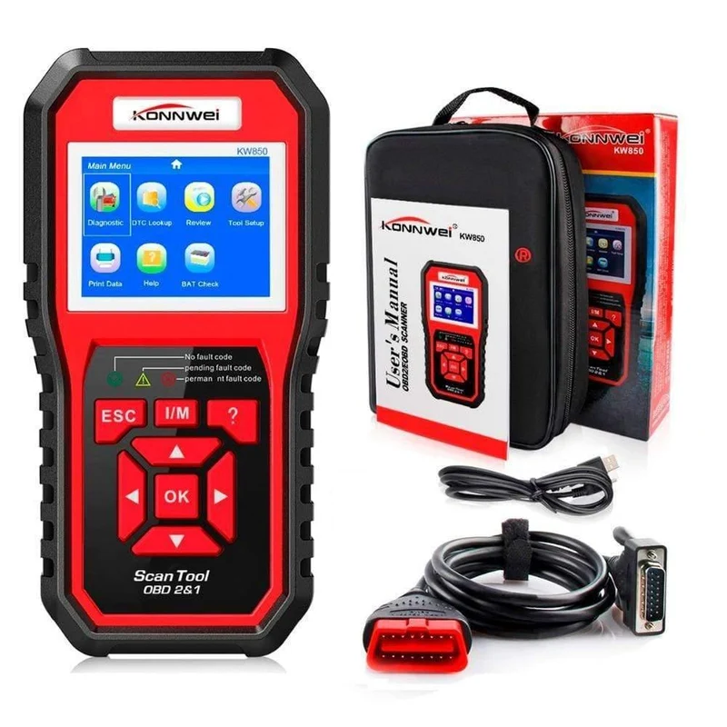 OBD 2-Auto-Scanner, OBD2-Scanner, KONNWEI KW850, vollständiger ODB2-Scanner, unterstützt mehrsprachige ODB 2-Autodiagnosescanner