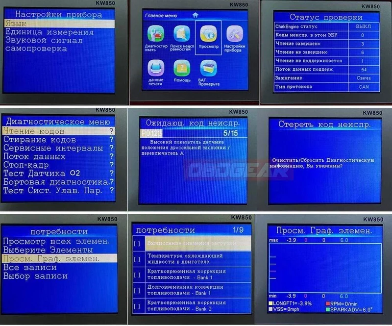 OBD 2-Auto-Scanner, OBD2-Scanner, KONNWEI KW850, vollständiger ODB2-Scanner, unterstützt mehrsprachige ODB 2-Autodiagnosescanner