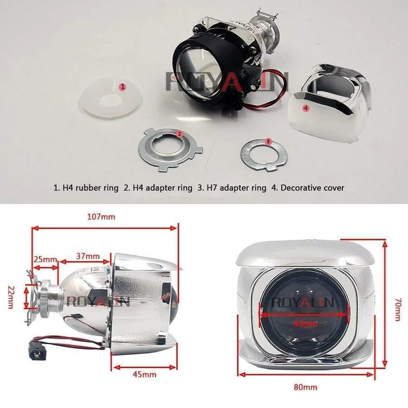 1PCS Halogen Objektiv H1 2.0 Zoll Bi Xenon Projektor Scheinwerfer Objektiv LHD Mini Glas Objektiv für H1 H4 H7 Motorrad Lampen DIY