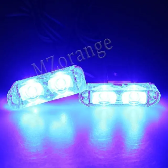 1Set DC 12V 2 LED Wireless Remote Flash Controller Auto LKW Polizei Licht rot und blau blinkende Strobe LED LED Warnlicht