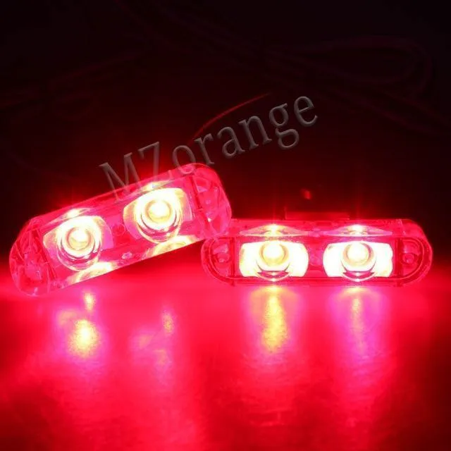 1Set DC 12V 2 LED Wireless Remote Flash Controller Auto LKW Polizei Licht rot und blau blinkende Strobe LED LED Warnlicht
